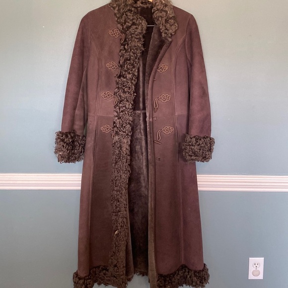 VTG 60’s 70’s Lord & Taylor lamb skin suede penny lane overcoat. Long fur lined - Picture 1 of 13